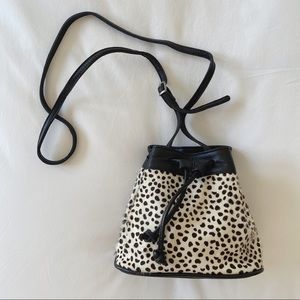 BRANDY MELVILLE Faux Hair Spotted Bucket Crossbody